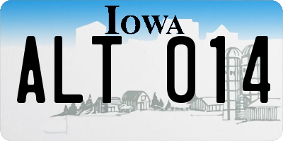 IA license plate ALT014