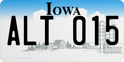 IA license plate ALT015