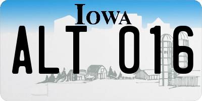 IA license plate ALT016