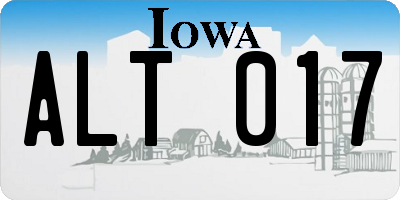 IA license plate ALT017