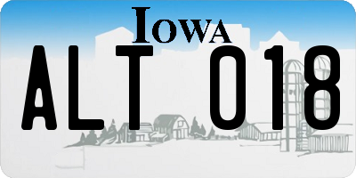 IA license plate ALT018
