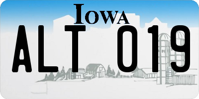 IA license plate ALT019