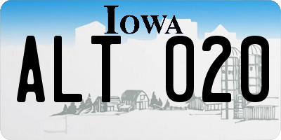 IA license plate ALT020