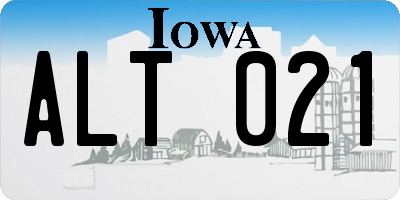 IA license plate ALT021