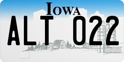 IA license plate ALT022