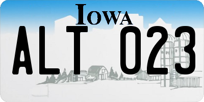 IA license plate ALT023