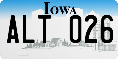 IA license plate ALT026