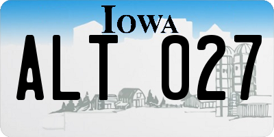 IA license plate ALT027