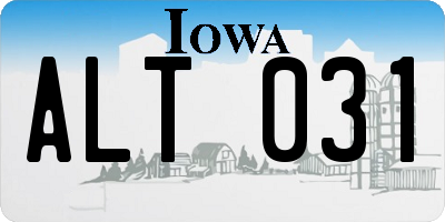 IA license plate ALT031