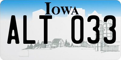 IA license plate ALT033