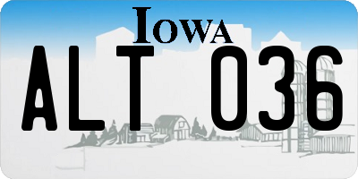 IA license plate ALT036