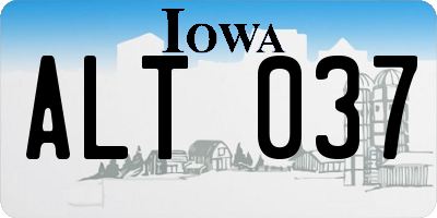 IA license plate ALT037