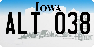 IA license plate ALT038