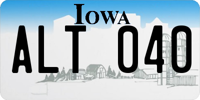 IA license plate ALT040