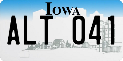 IA license plate ALT041