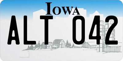 IA license plate ALT042