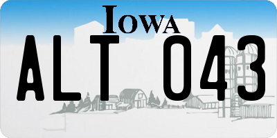 IA license plate ALT043