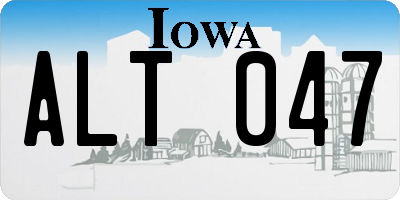 IA license plate ALT047