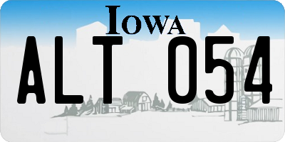 IA license plate ALT054