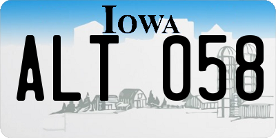 IA license plate ALT058