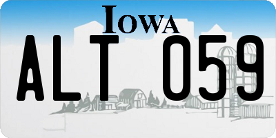 IA license plate ALT059