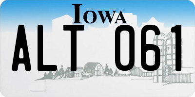 IA license plate ALT061