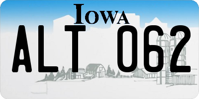 IA license plate ALT062