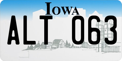 IA license plate ALT063