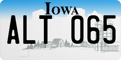 IA license plate ALT065