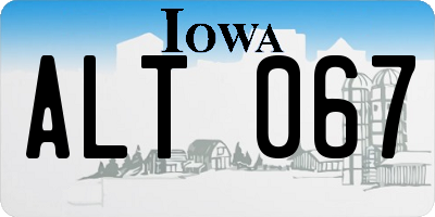 IA license plate ALT067