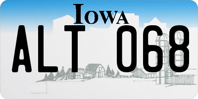 IA license plate ALT068