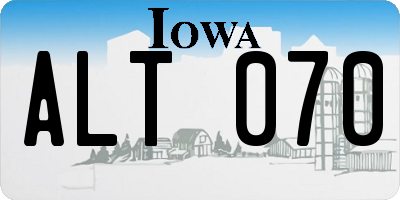 IA license plate ALT070