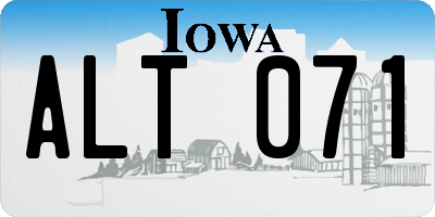 IA license plate ALT071