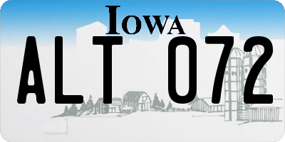 IA license plate ALT072