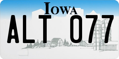 IA license plate ALT077