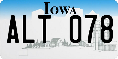 IA license plate ALT078