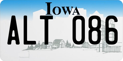 IA license plate ALT086