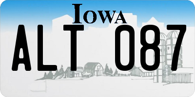 IA license plate ALT087