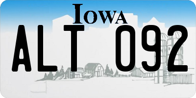 IA license plate ALT092