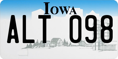 IA license plate ALT098