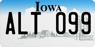 IA license plate ALT099