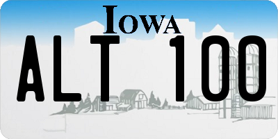 IA license plate ALT100
