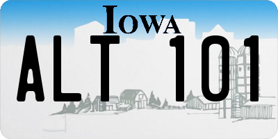IA license plate ALT101