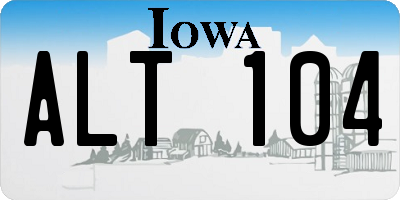 IA license plate ALT104