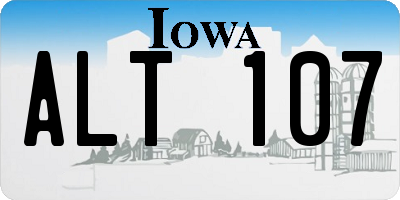 IA license plate ALT107