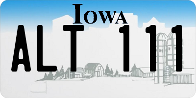 IA license plate ALT111