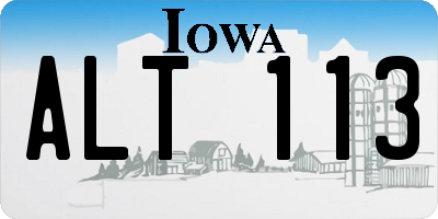 IA license plate ALT113