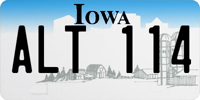 IA license plate ALT114