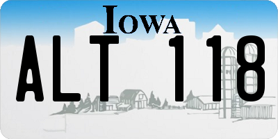 IA license plate ALT118