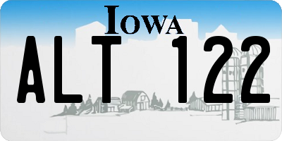IA license plate ALT122